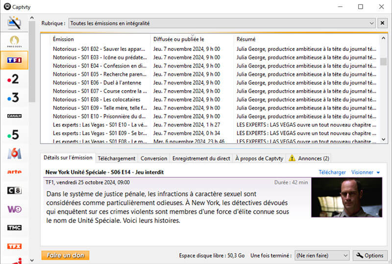 La vidéo sélectionnée à télécharger