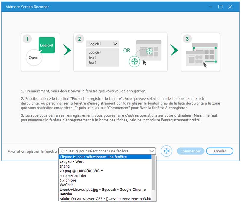 Verrouiller et enregistrer la fenêtre