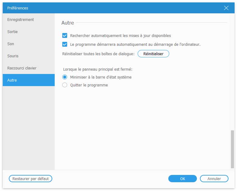 Autres préférences