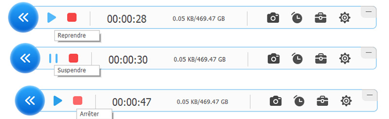 Pendant l'enregistrement