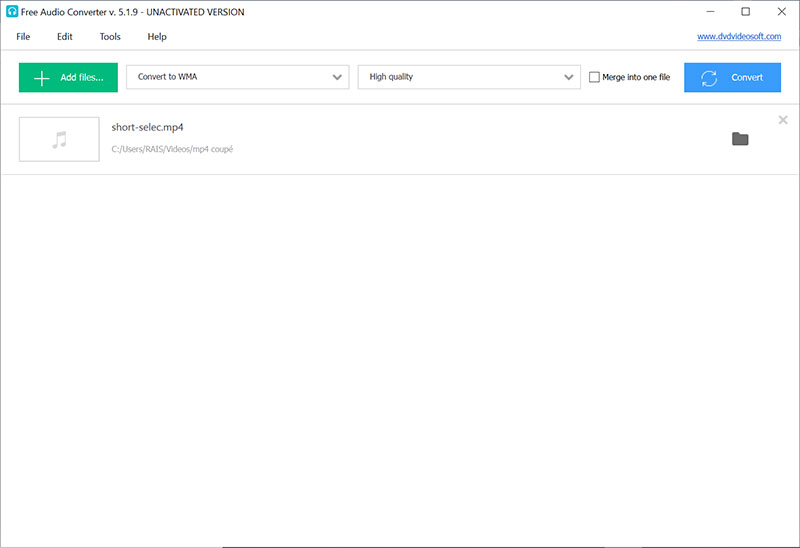 Convertir un fichier MP4 en WMA avec Free Audio Converter