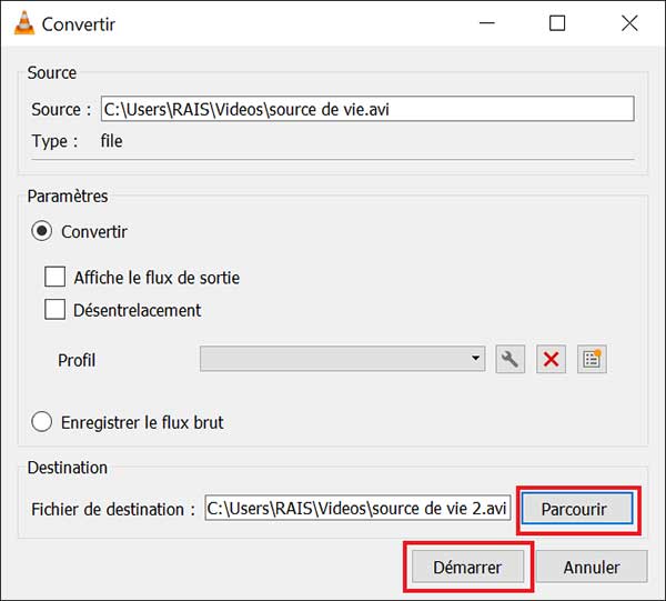 Modifier le Profil et Parcourir