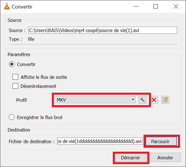 Convertir AVI en MKV avec VLC