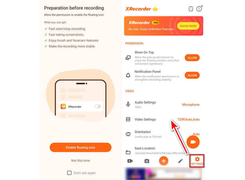 Régler les paramètres